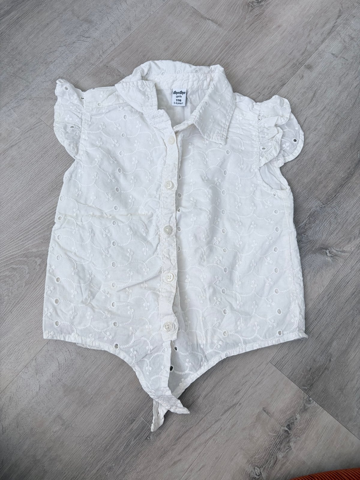 Dopodopo meisjes blouse wit maat 116 (5-6 jaar), Kinderen en Baby's, Ophalen of Verzenden, Zo goed als nieuw, Meisje, Overhemd of Blouse