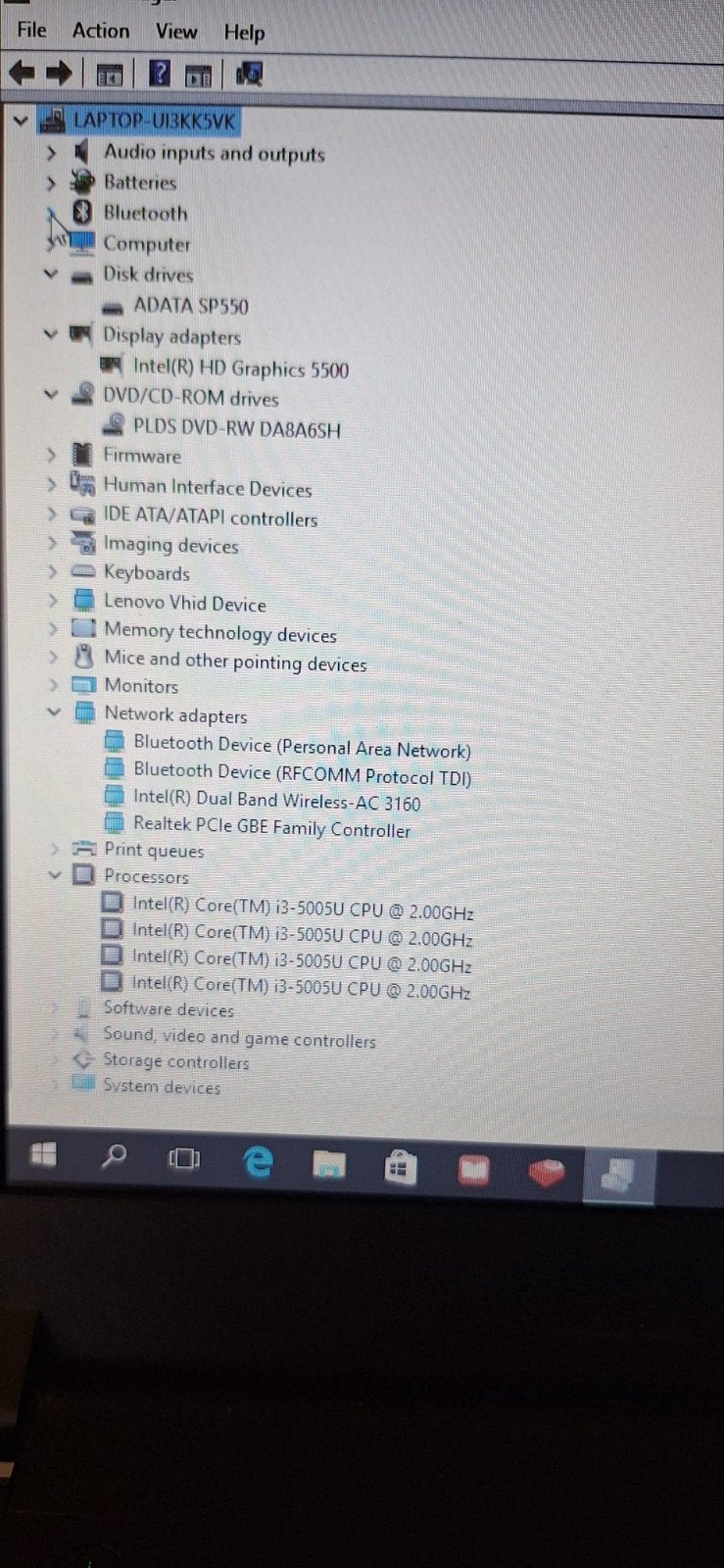 Lenovo B50-80 i3-5005U 4GB RAM 250GB HDD Windows 10, Gebruikt, 2 tot 3 Ghz, 250GB, Ophalen of Verzenden