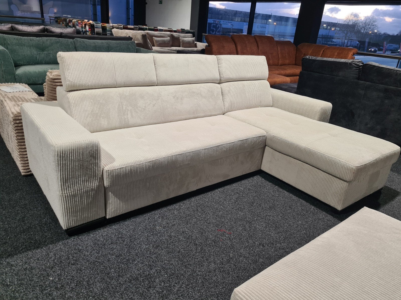 Nieuwe hoekbank met bed en opberg diverse kleuren en stoffen, Ophalen of Verzenden, Nieuw, 150 cm of meer, Vierpersoons of meer