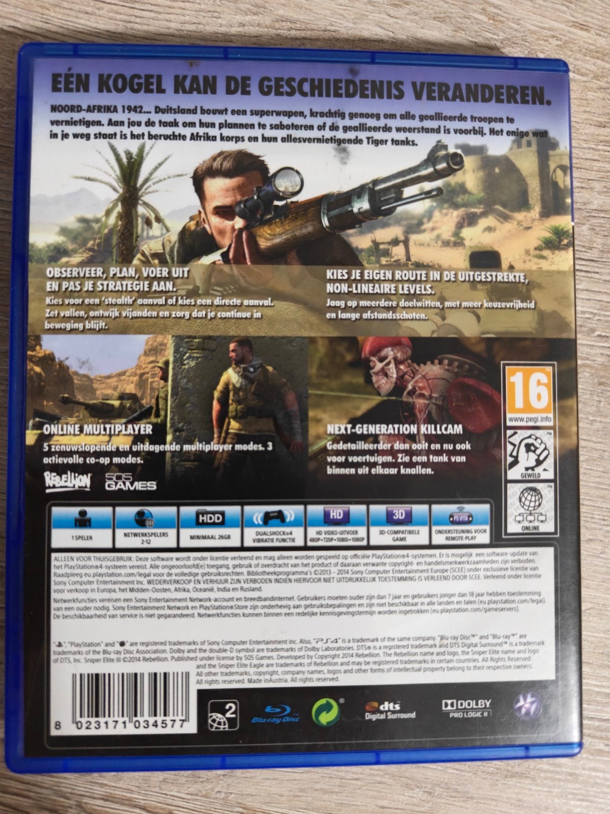 Sniper Elite III Afrika PS4, Online, Gebruikt, Shooter, Info@rebellion.co.uk