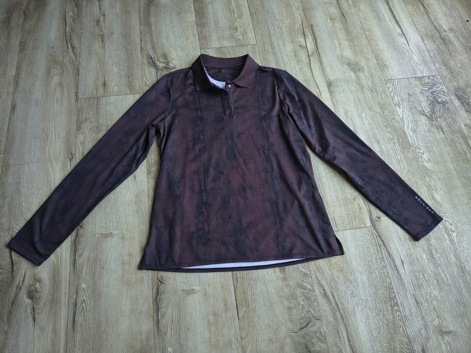 Prachtig bruin camouflage Rohnisch shirt met lange mouwen,, Maat 38/40 (M), Bruin, Onb, Ophalen of Verzenden