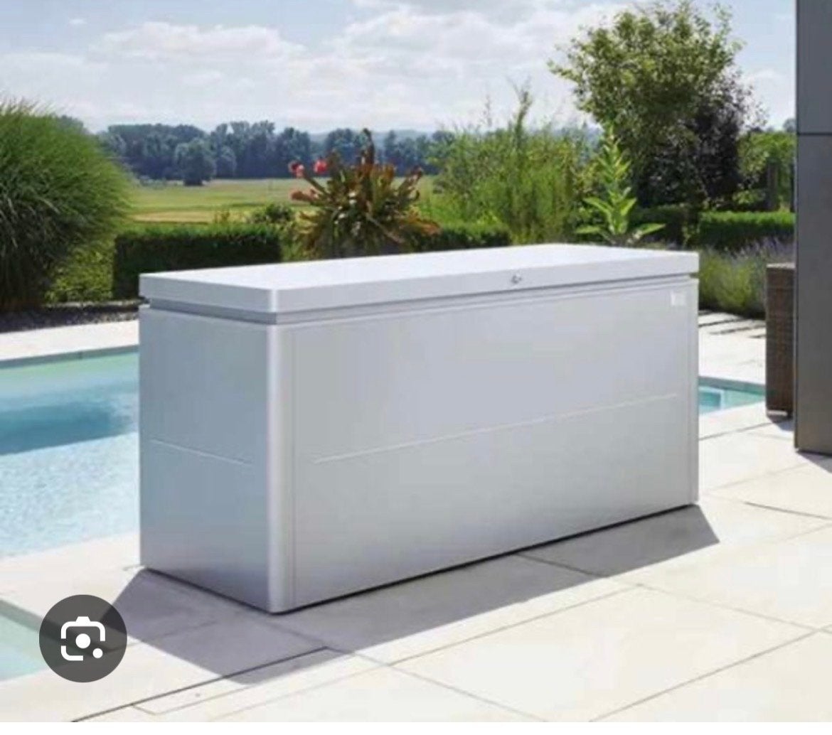 Biohort Loungebox Kussenbox 200 cm zilver, Tuin en Terras, Ophalen, Gebruikt, Metaal, Overige typen