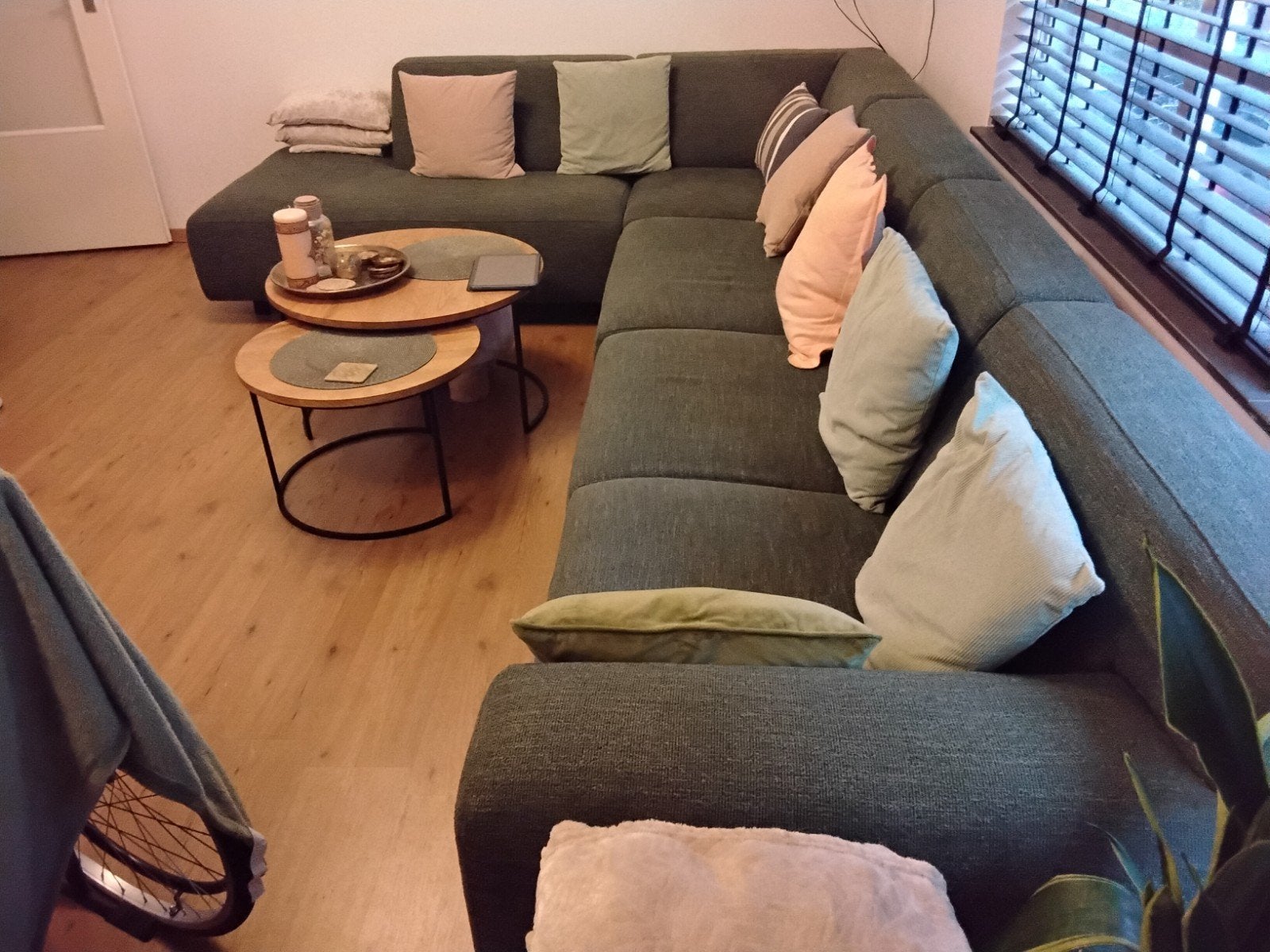 Huiskamer set tv meubel dressoir hoekbank, Ophalen, Gebruikt, 100 tot 125 cm, Hoekbank