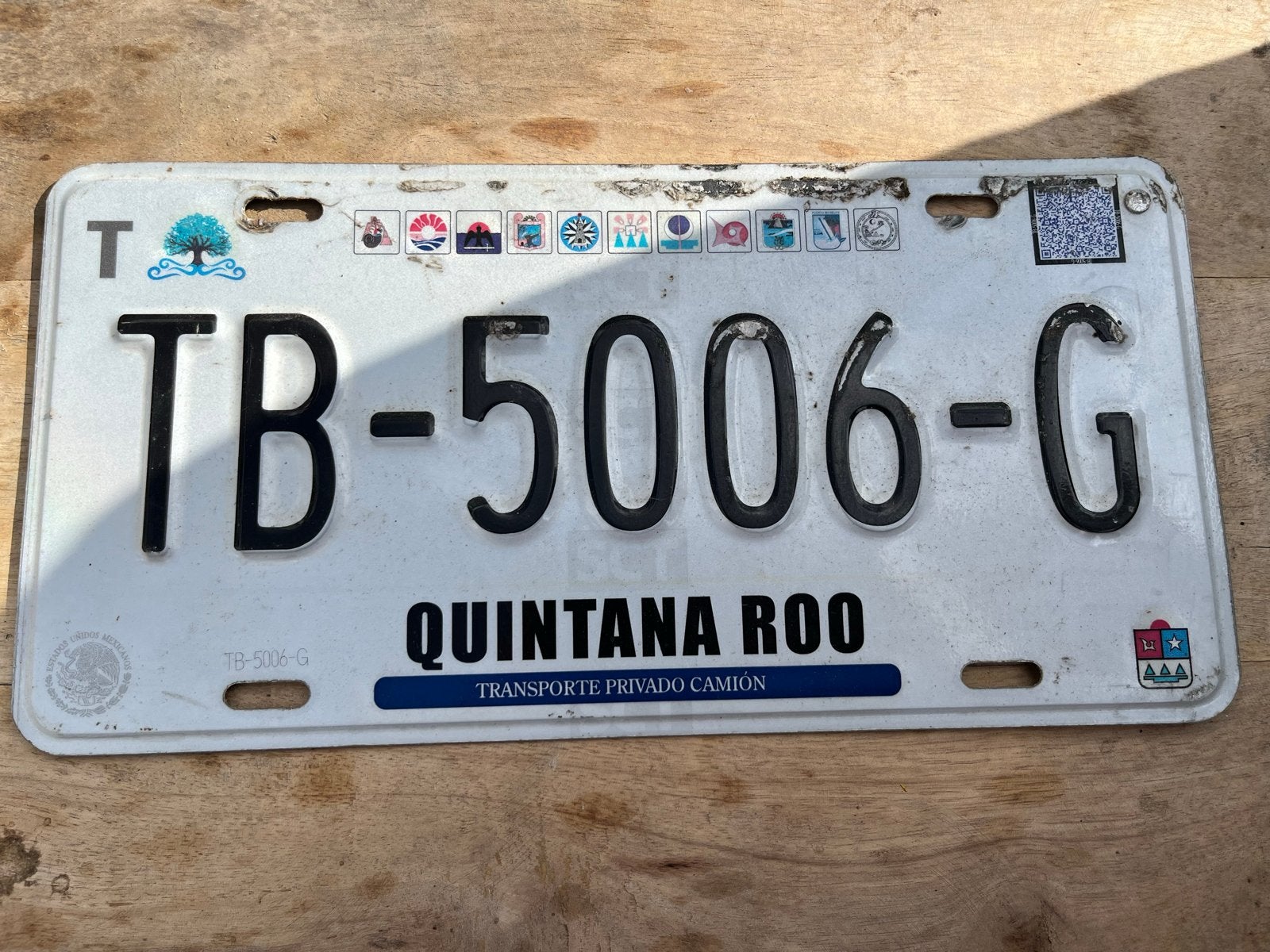 Mexicaanse kentekenplaat Quintana Roo - TB-5006-G, Ophalen of Verzenden, Gebruikt