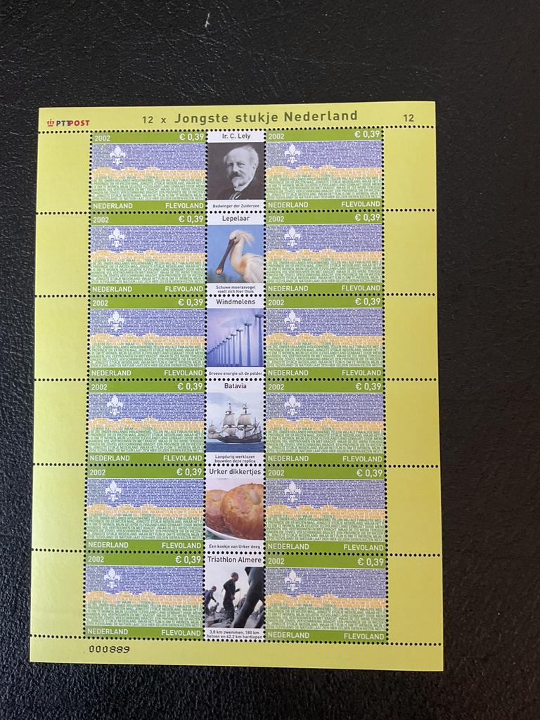 12 postzegels Flevoland van 0,39 euro, Postzegels en Munten, Postzegels | Nederland, Ophalen of Verzenden, Postfris