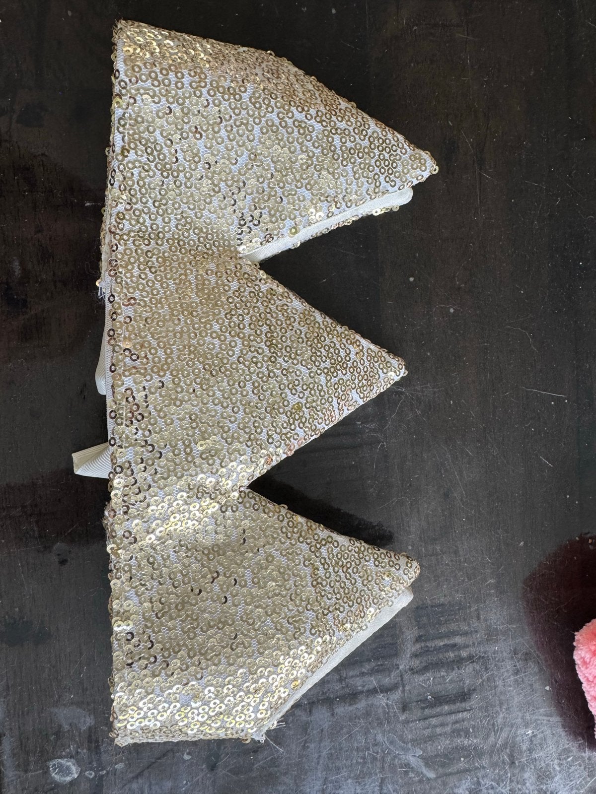 Gouden glitter kroon met roze tule cape, Verzenden, Gebruikt, 110 t/m 116, Meisje