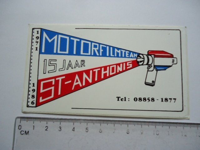 sticker oud St Anthonis motor film team motorrace motorsport, Verzenden, Zo goed als nieuw, Bedrijf of Vereniging