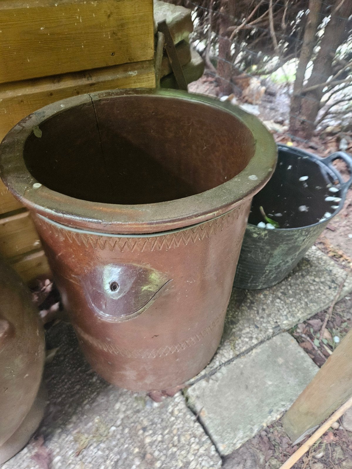 Grote terracotta bloempot voor tuin of balkon, Ophalen, Overige materialen, Gebruikt, Minder dan 60 cm