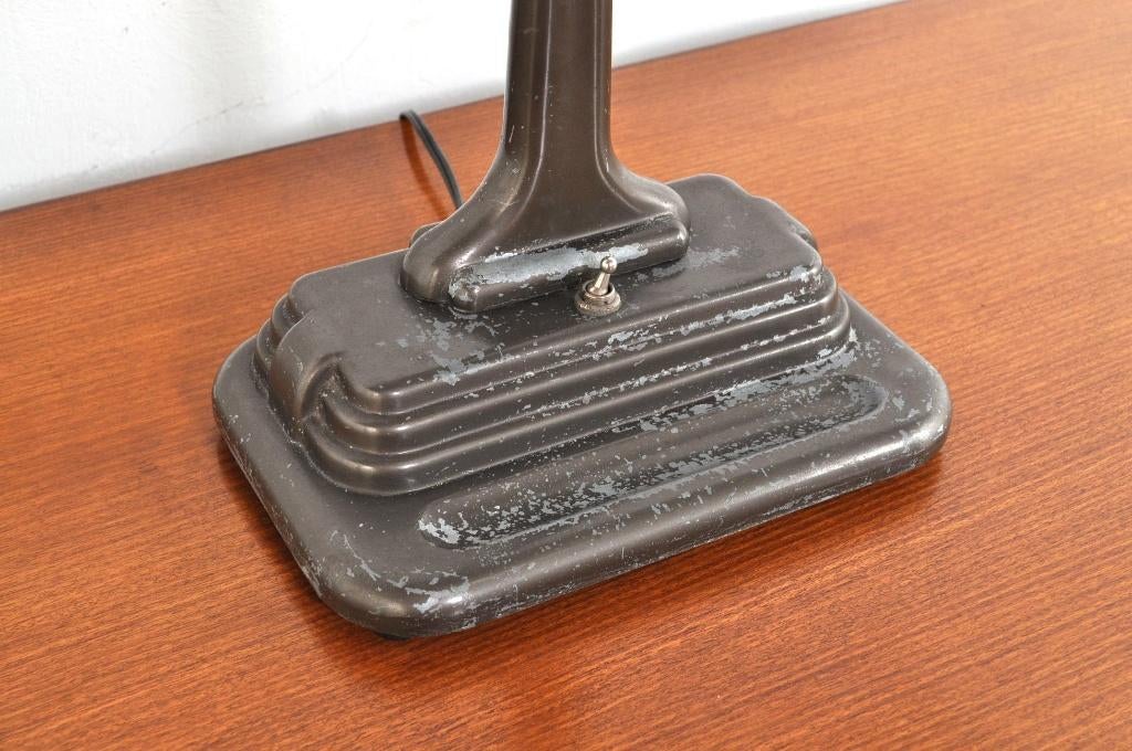 Vintage art deco bureaulamp metalen tafellamp lamp jaren 30, Huis en Inrichting, Ophalen of Verzenden, Gebruikt