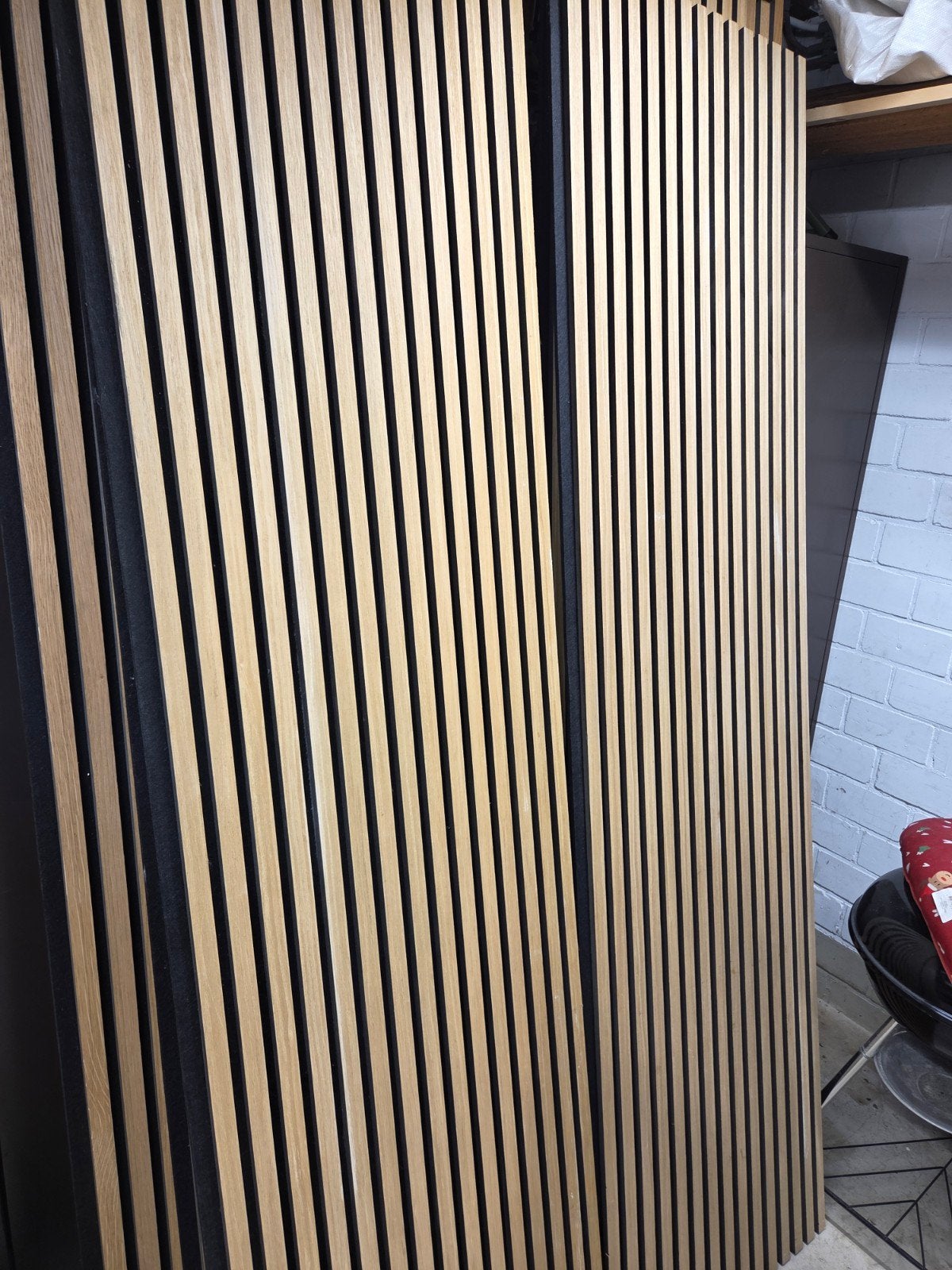 6x Lattenwand Eikenkleur met eindlatten, Ophalen, Gebruikt, Hout, Bruin