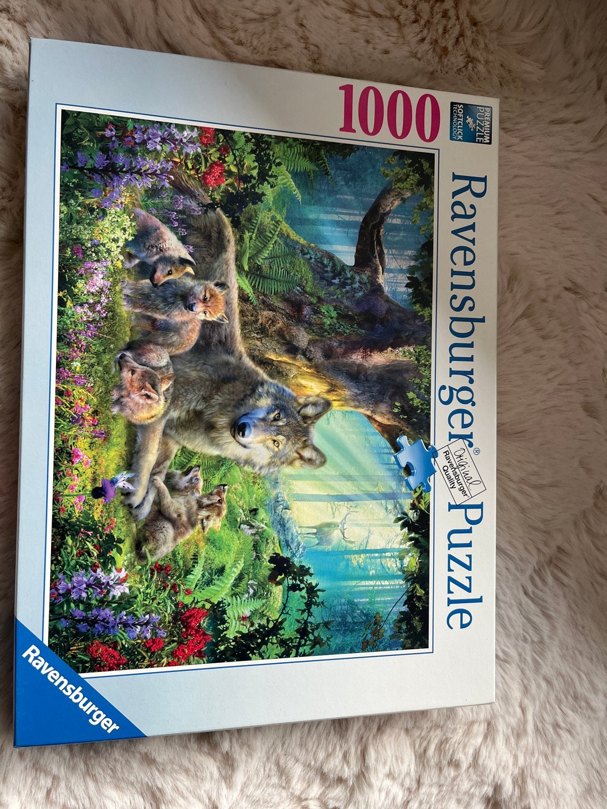 Ravensburger Legpuzzel 1000 stukjes - Wolf en welpen, Ophalen of Verzenden, 500 t/m 1500 stukjes, Zo goed als nieuw, Legpuzzel