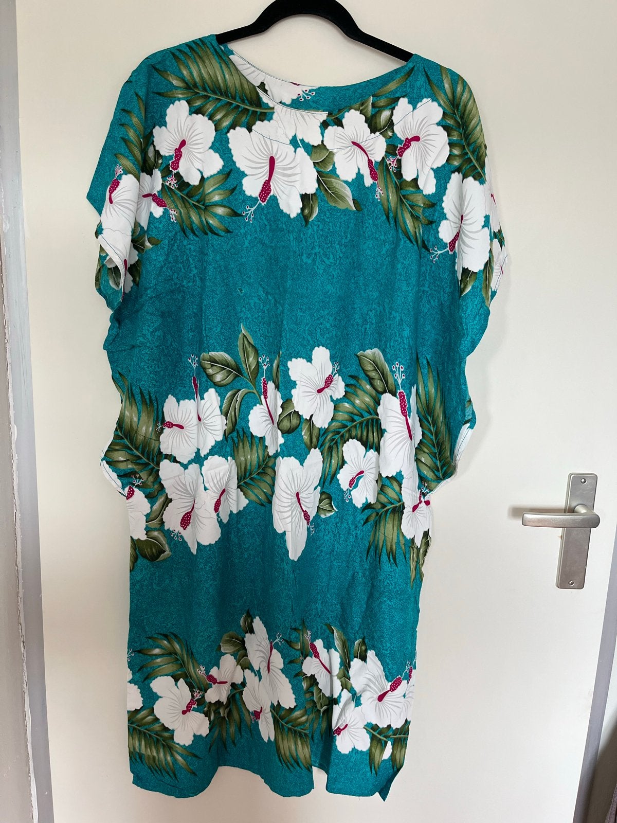 Leuke zomerse kaftan met bloemenprint, Ophalen of Verzenden, Gedragen, Blauw, Overige typen