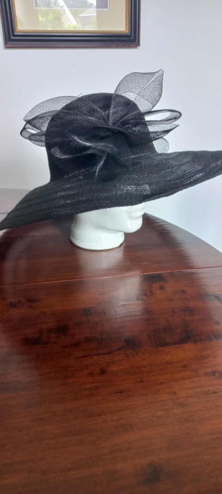 Zomerhoed Dameshoed Zwart, Kleding | Dames, Hoeden en Petten, Ophalen of Verzenden, Zo goed als nieuw, 58 cm (L, 7¼ inch) of meer