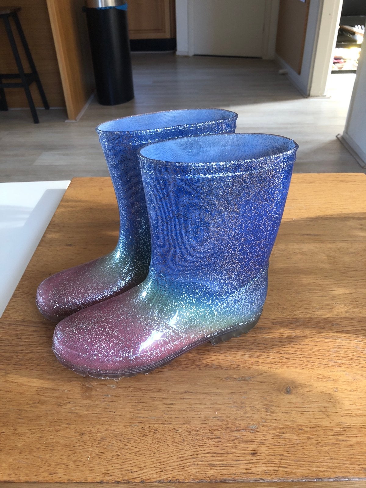Glitter regenlaarzen voor kinderen met lichtjes- Maat 35, Ophalen of Verzenden, Gebruikt, Jongen of Meisje, Laarzen