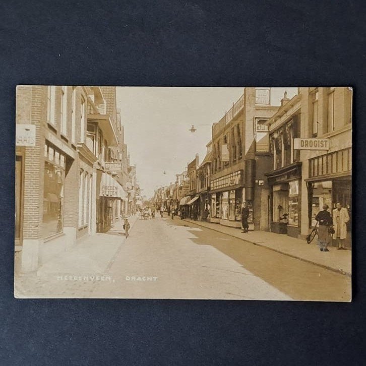 Fotokaart Heerenveen Friesland Zicht op de Dracht, Verzenden, 1940 tot 1960, Gelopen, Friesland