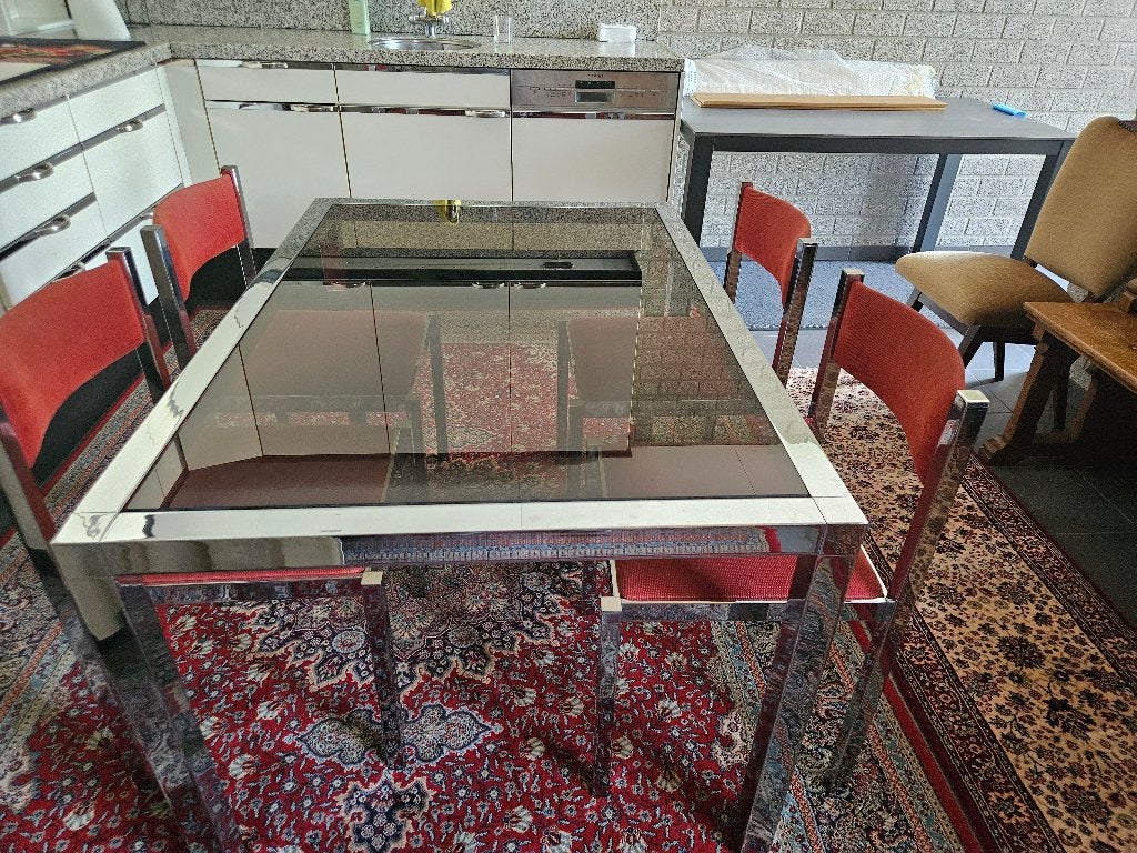 Retro keukentafel met stoelen, Huis en Inrichting, Tafels | Eettafels, Ophalen, Gebruikt, 100 tot 150 cm, 50 tot 100 cm