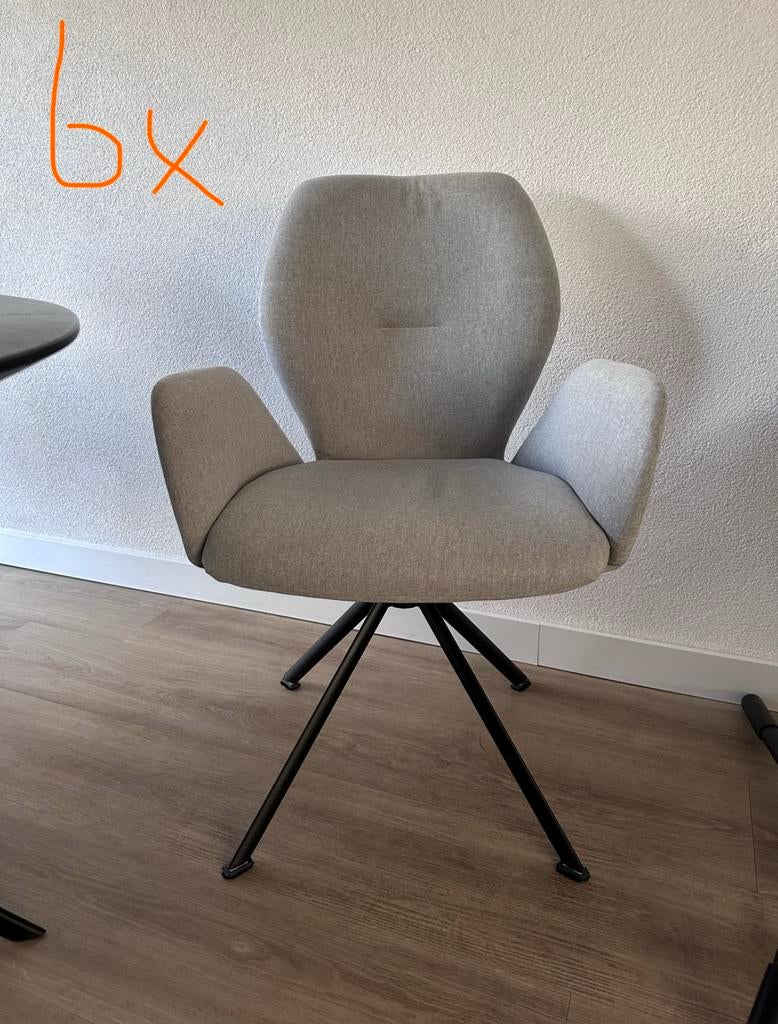 6x Goossens Hera eetkamerstoelen (2022) - draaibaar, Huis en Inrichting, Tafelonderdelen, Ophalen, 50 tot 100 cm, 50 tot 100 cm