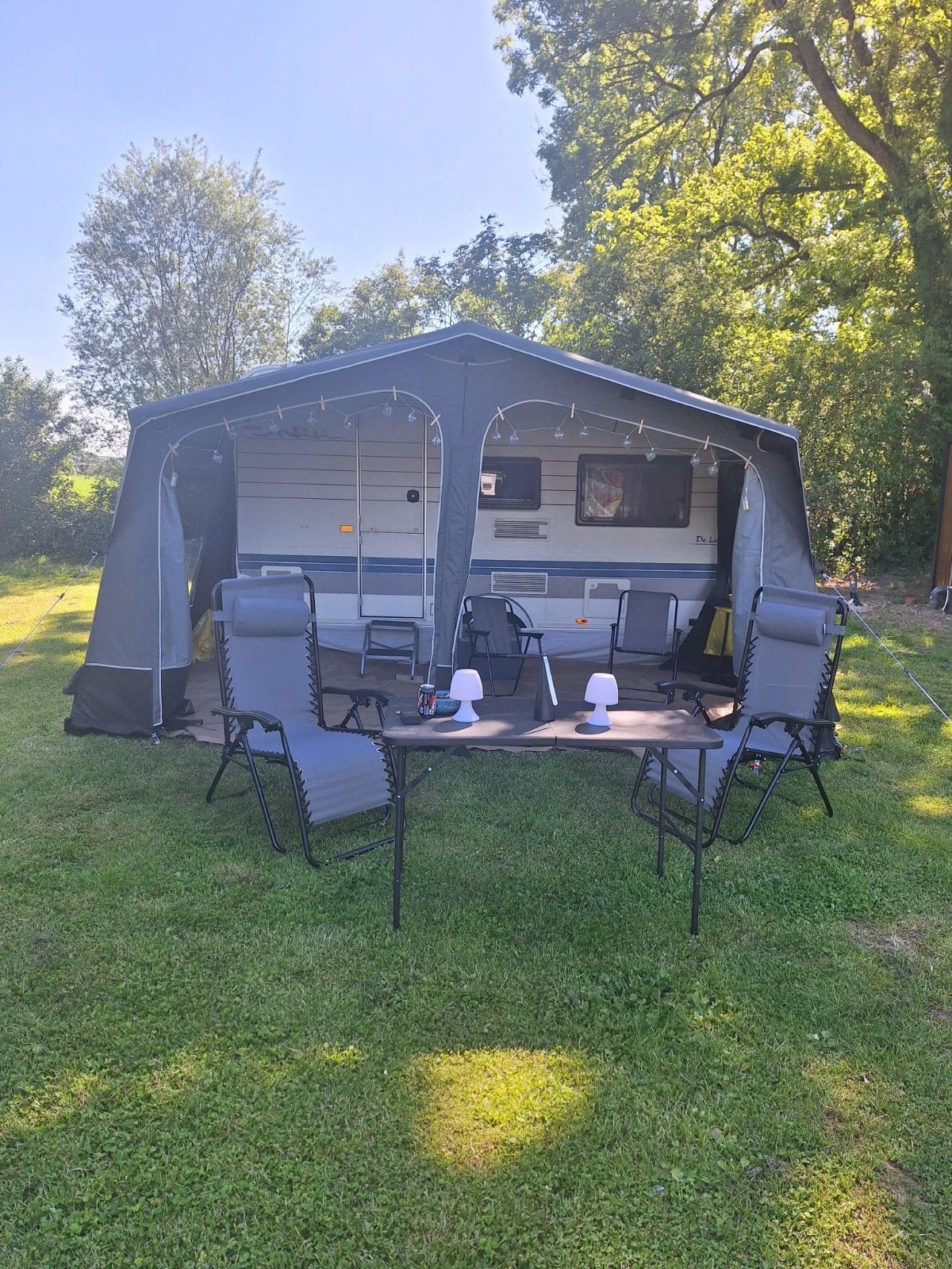 Hobby 400SF de luxe easy, Caravans en Kamperen, Caravans, Vast bed, Kachel, Standaardzit, Hobby