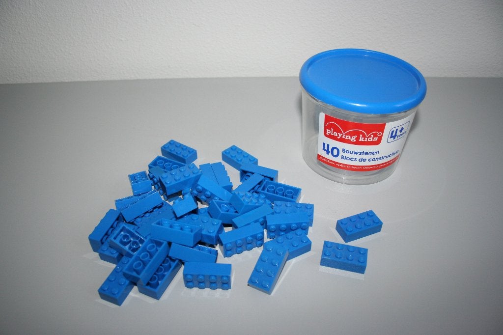 Playing Kids 40 stuks bouwstenen bouwblokken blokjes doosje., Ophalen of Verzenden, Zo goed als nieuw, Overige merken