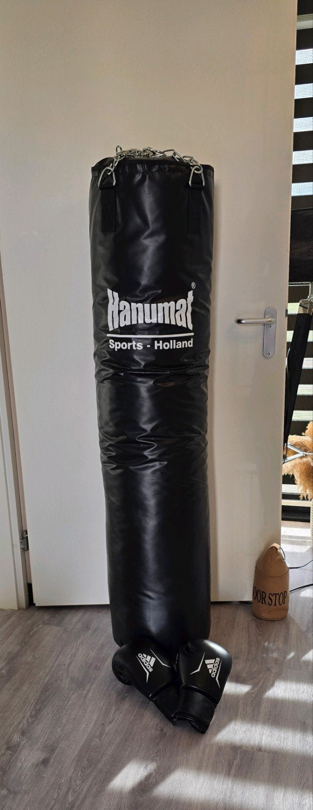 Hanumat Boksbal met Adidas Bokshandschoenen, Ophalen, Zo goed als nieuw, Boksbal