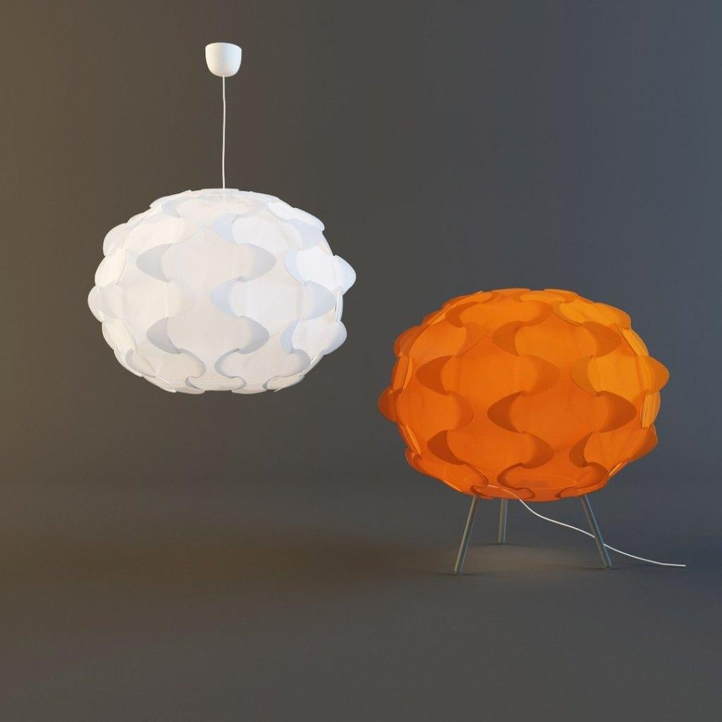 Witte Retro Hanglamp IKEA Fillsta 70cm ALS NIEUW, Ophalen of Verzenden, Zo goed als nieuw, Kunststof, 50 tot 75 cm