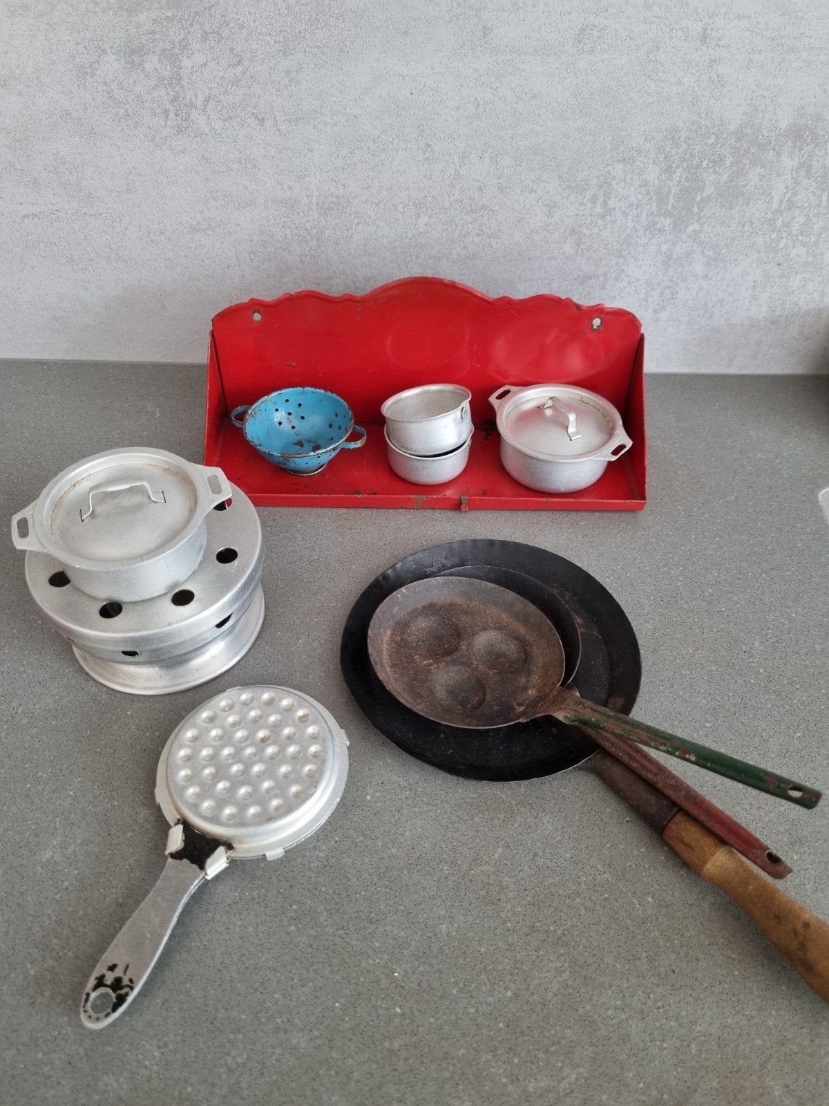 Vintage speelgoedkeuken set - pannen en accessoires, Ophalen of Verzenden