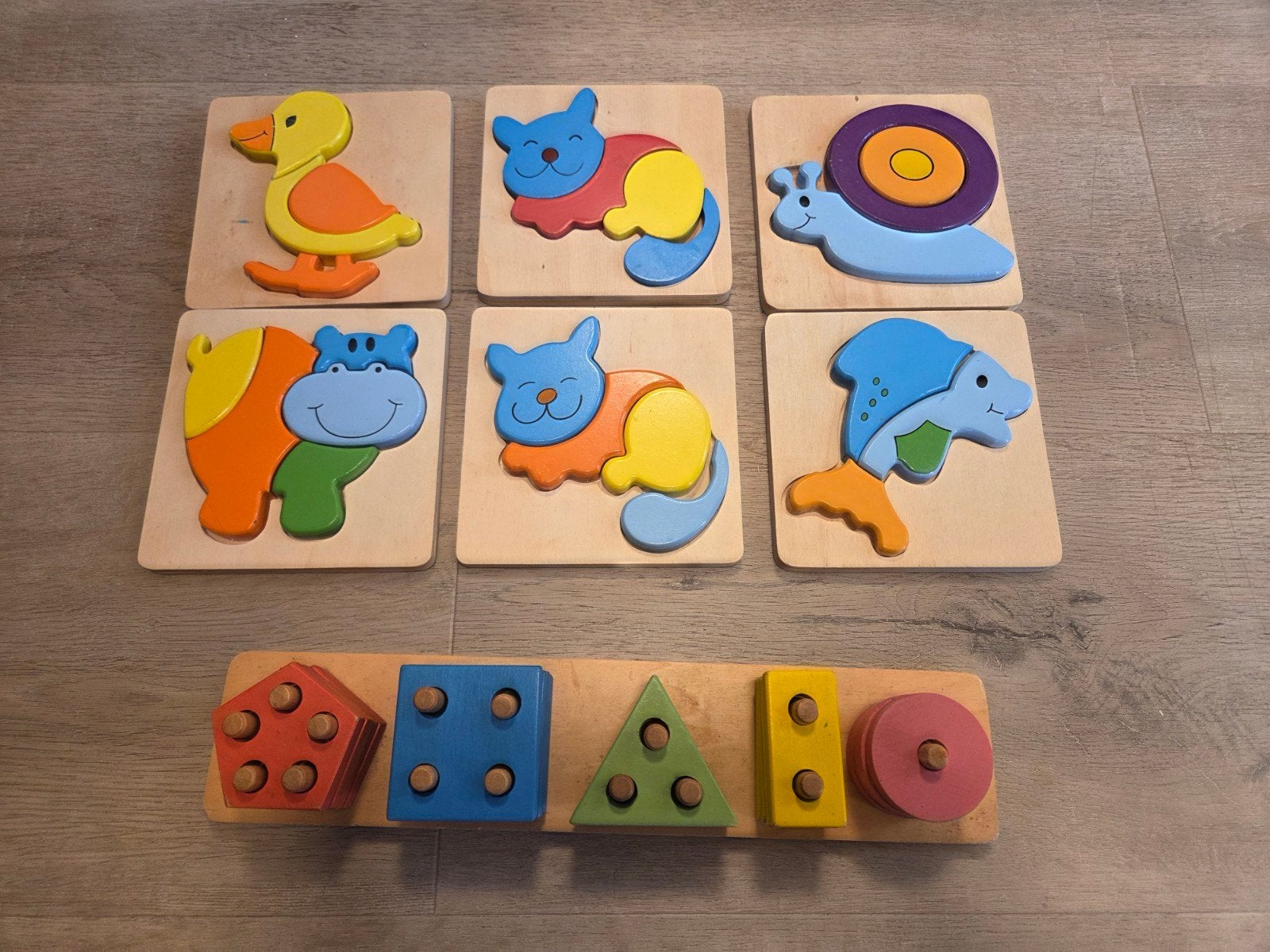 Houten kinder / peuter / kleuter puzzels, Ophalen, Zo goed als nieuw, 6 maanden tot 2 jaar, Van hout