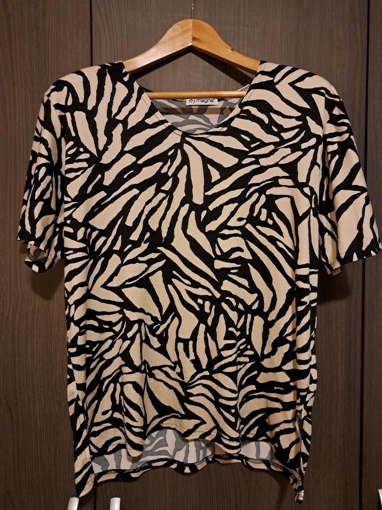 Magna viscose shirt maat 40/42, Maat 38/40 (M), Zwart, Ophalen of Verzenden, Korte mouw