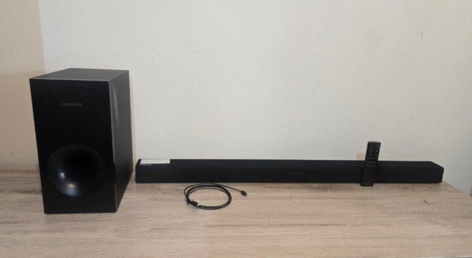 samsung soundbaar met subwoofer, Ophalen, Met externe subwoofer, Zo goed als nieuw