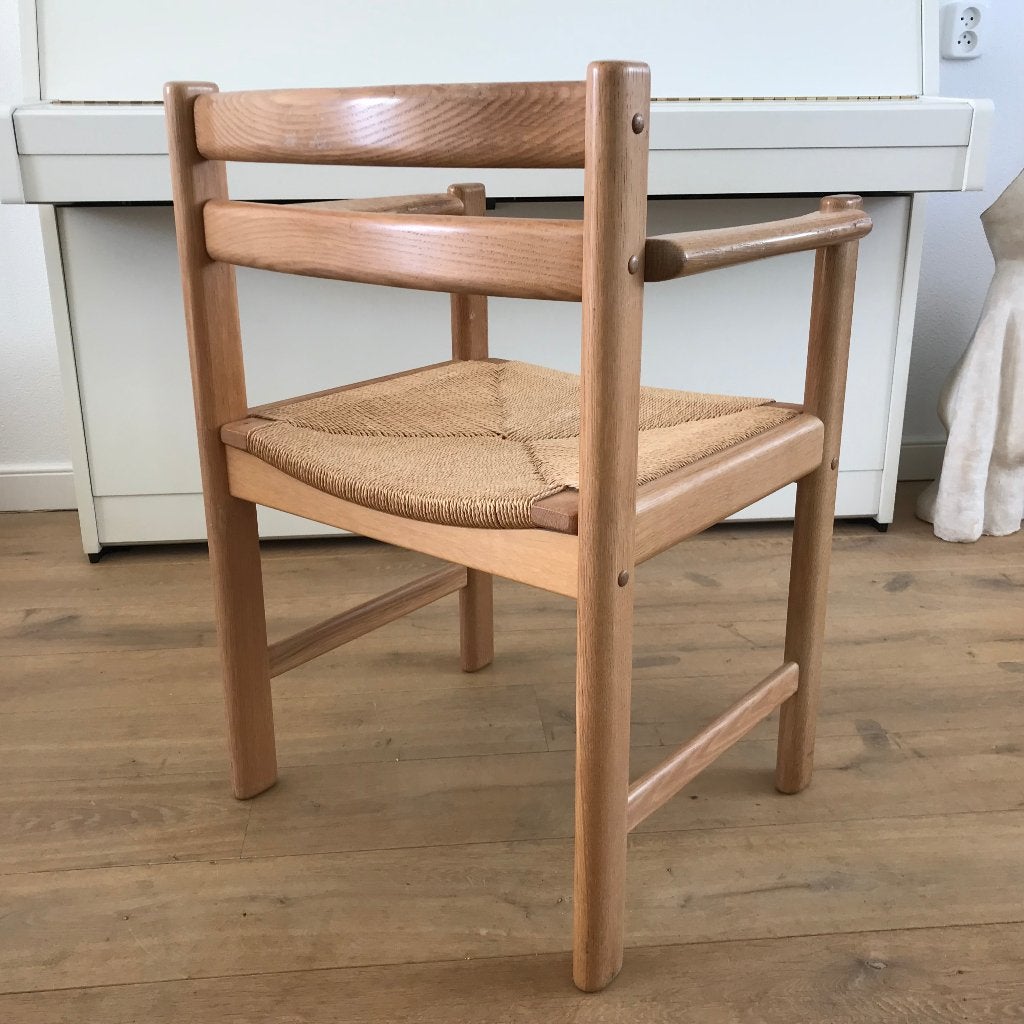 Vintage chair stoel papercord design eiken mogensen mobler, Huis en Inrichting, Stoelen, Bruin, Ophalen of Verzenden, Nvt, Eén
