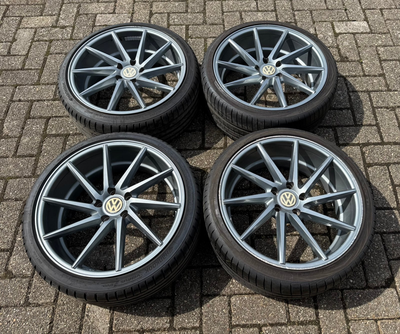 Volkswagen golf 6 wielset 19 inch, vossen look. Velgenset, Auto-onderdelen, Banden en Velgen, Gebruikt, Banden en Velgen, 235 mm