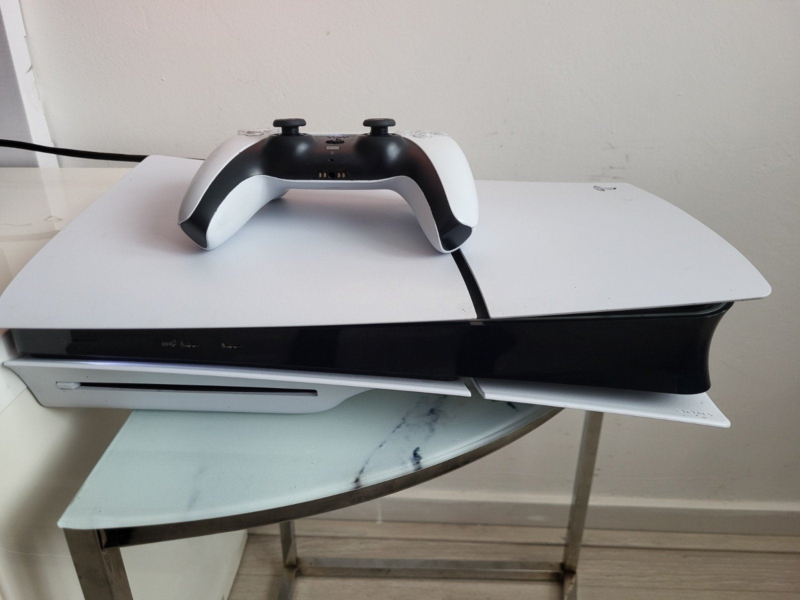 PlayStation 5 Slim met disc-drive, controller en games, Spelcomputers en Games, Spelcomputers | Sony PlayStation 5, Ophalen, Zo goed als nieuw