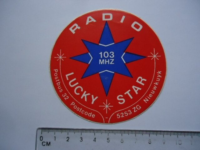 sticker oud Nieuwkuijk PIRAAT Radio Lucky STar piraten zende, Verzenden, Zo goed als nieuw, Bedrijf of Vereniging