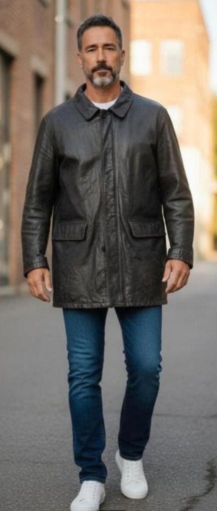 HUGO BOSS Zwart Leren Halflange Jas Maat L/XL✨️✨️, Kleding | Heren, Jassen | Winter, Zwart, Maat 56/58 (XL), Ophalen of Verzenden