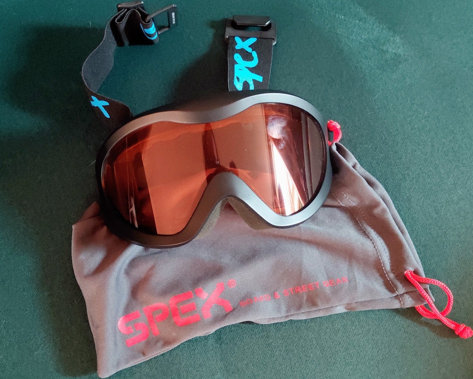 Spex skibril met oranje lens en opbergzakje, Overige merken, Overige typen, Ophalen of Verzenden, Zo goed als nieuw