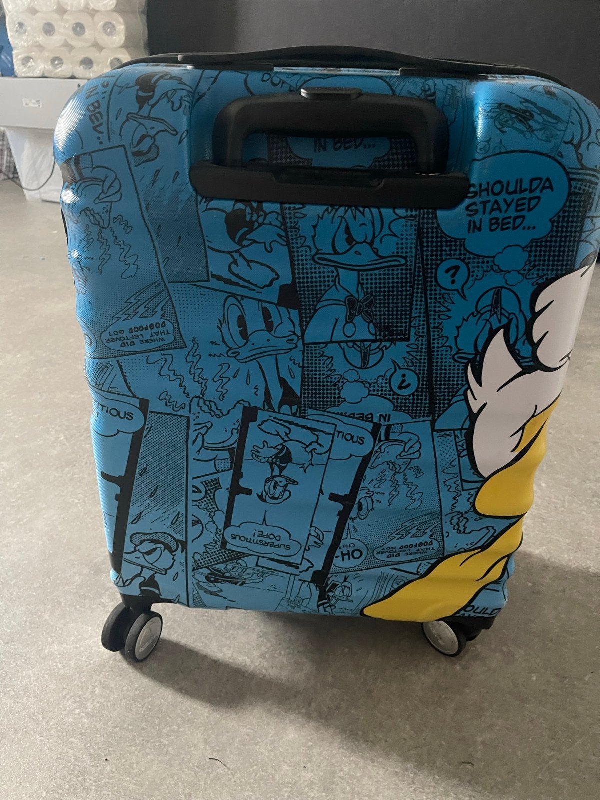 Donald Duck Koffer - Blauw met stripfiguren, Sieraden, Tassen en Uiterlijk, Ophalen, 40 tot 60 cm, Gebruikt, 20 tot 30 cm