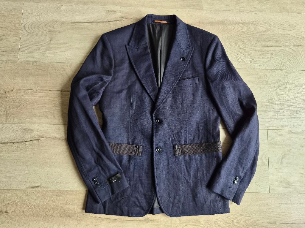 G-Star Raw spijkerstof blazer - Maat: S, Kleding | Heren, Kostuums en Colberts, Gedragen, Maat 46 (S) of kleiner, Blauw, Ophalen of Verzenden