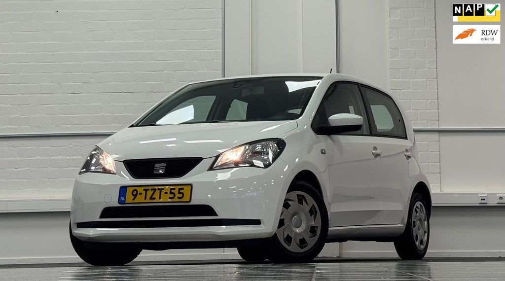 Seat Mii 1.0i Style Airco 2e Eigenaar Navigatie 5-drs Garant, Voorwielaandrijving, Euro 5, Stof, Gebruikt