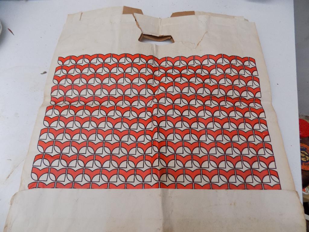 Reclame afbeelding mode papieren tas jaren 60, Ophalen of Verzenden, Gebruikt