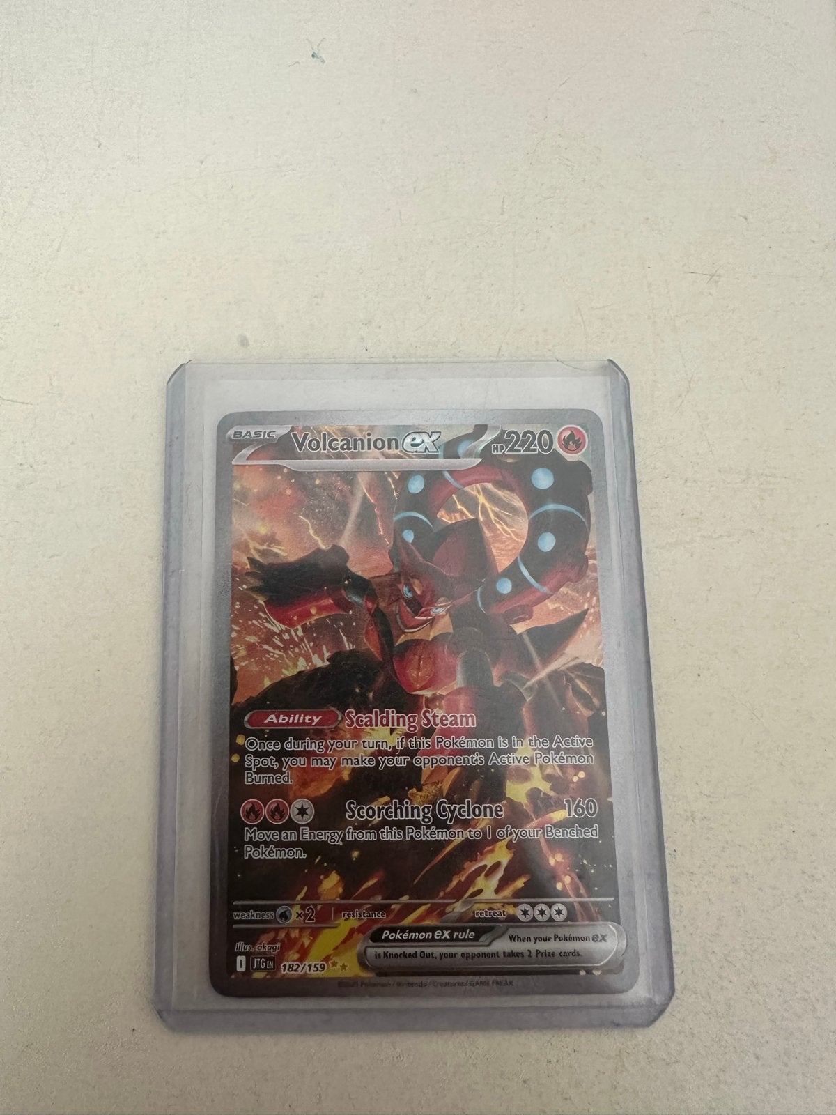 Volcanion EX SIR 182/159 - Journey Together, Hobby en Vrije tijd, Verzamelkaartspellen | Pokémon, Ophalen of Verzenden, Zo goed als nieuw