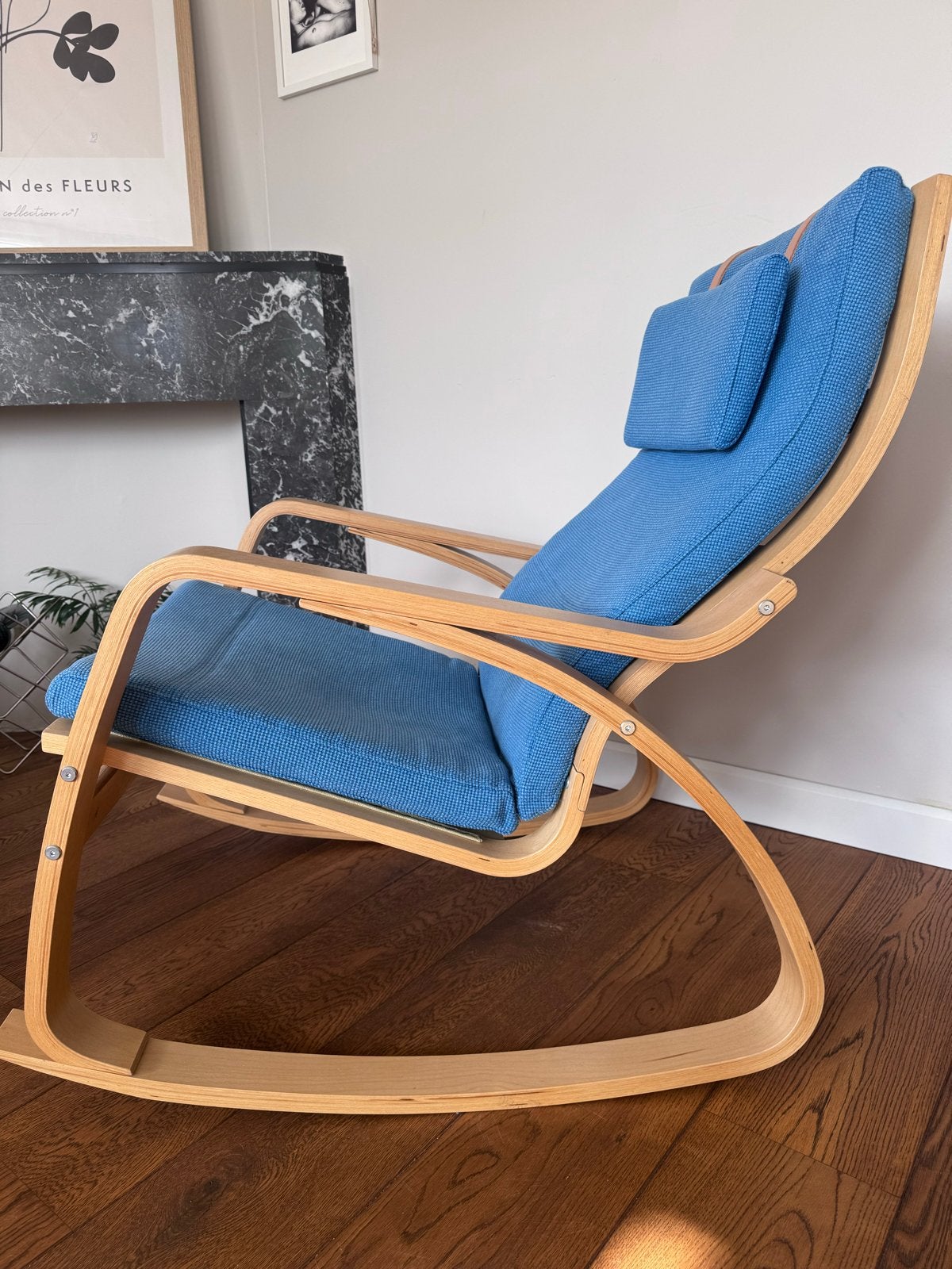 Ikea POÄNG schommelstoel, Ophalen, Blauw, Zo goed als nieuw, Eén
