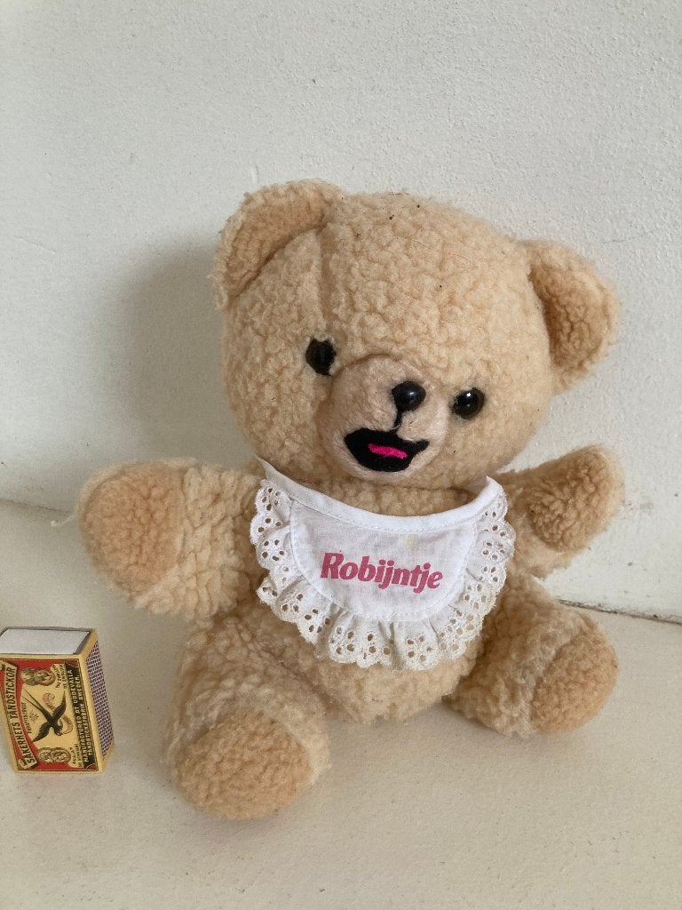 Beertje Robijntje Robijn handpop furry knuffelbeer vintage, Ophalen of Verzenden, Zo goed als nieuw, Stoffen beer, Overige merken