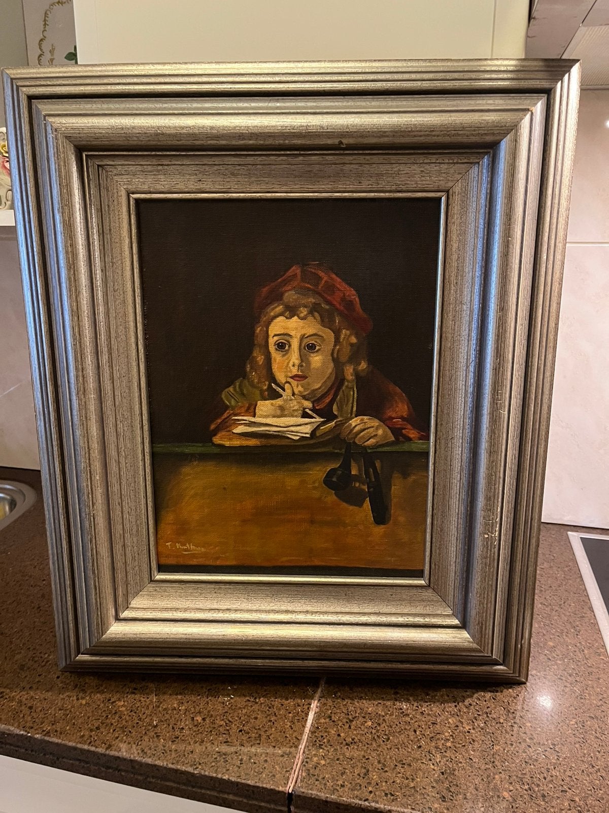 Antiek olieverf portret schilderij, Ophalen