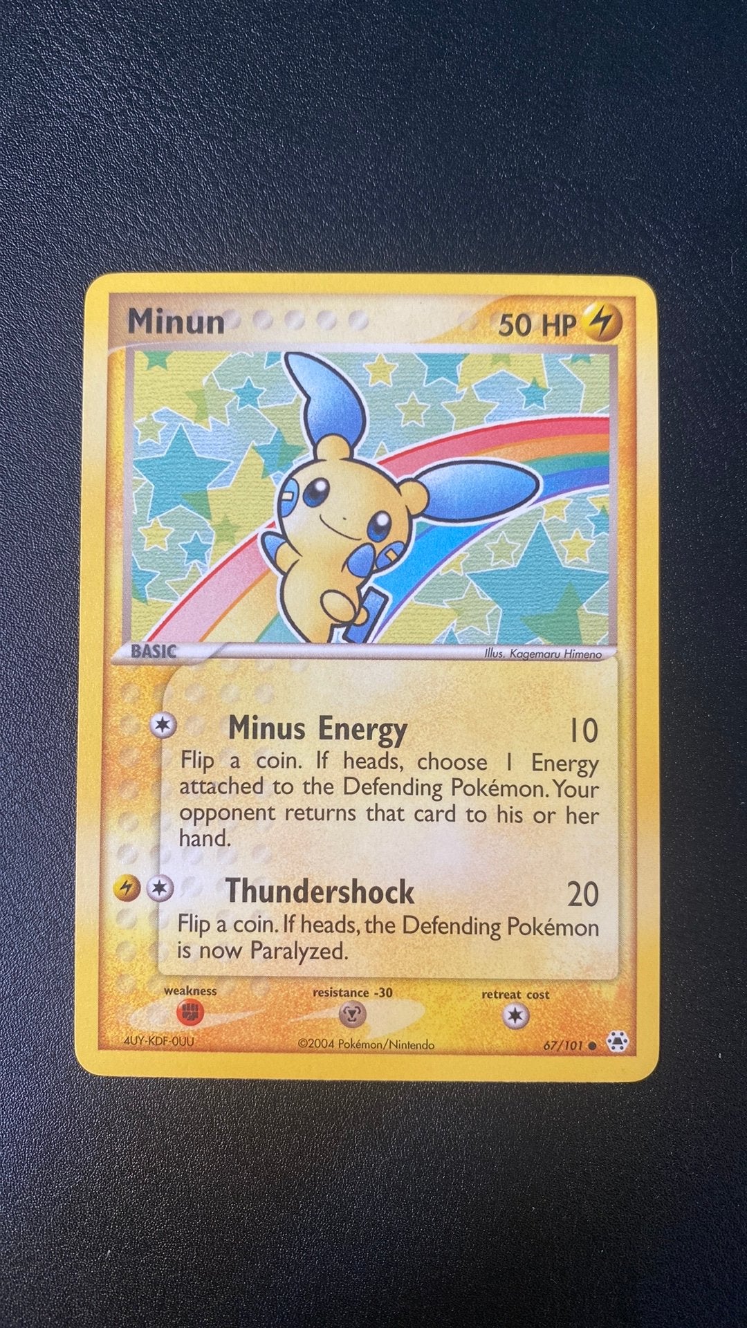 Pokemon minun 67/101 ex hidden legends, Ophalen of Verzenden, Gebruikt, Losse kaart