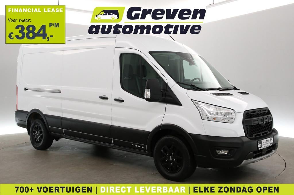 Ford Transit 2.0 TDCI L3H2 170PK Trail | Airco | 2800kg Trek, Auto's, Bestelauto's, Voorwielaandrijving, Euro 6, 4 cilinders, Wit