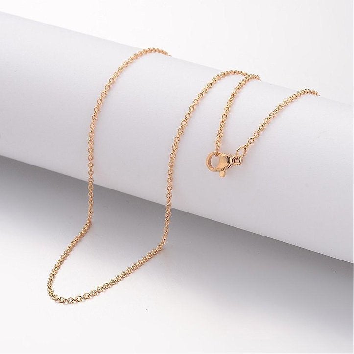 Stainless steel schakelketting goud 2x1.5mm (45cm), Verzenden, Nieuw, Goud, Overige materialen