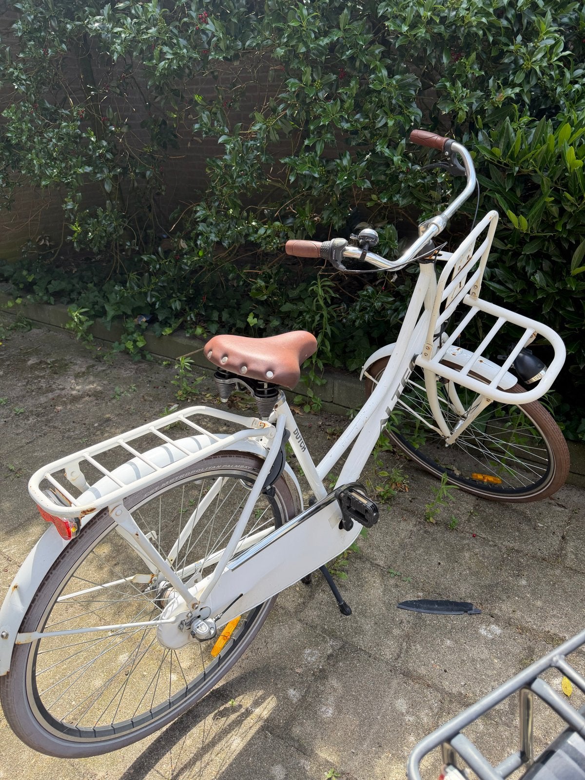 Witte Altec fiets met voor- en achterdrager, Terugtraprem, Ophalen of Verzenden, Handrem, 53 tot 56 cm