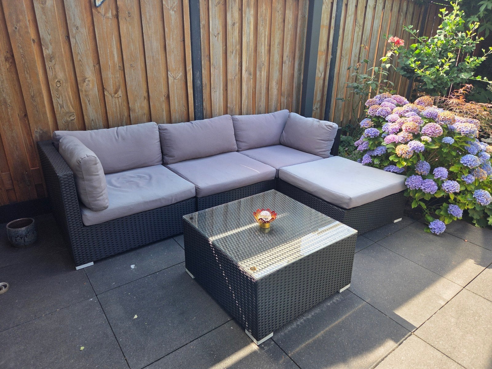 Lounge set tuin wicker zwart. Beliani, Tuin en Terras, Tuinsets en Loungesets, Ophalen, Bank