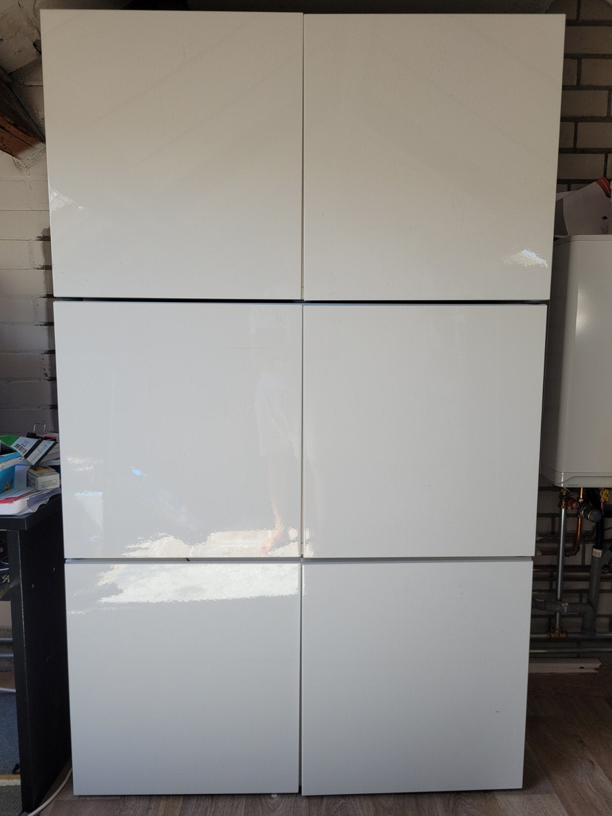 3x IKEA Besta kast met deuren, wit hoogglans, Ophalen, 100 tot 150 cm, Minder dan 100 cm, Modern