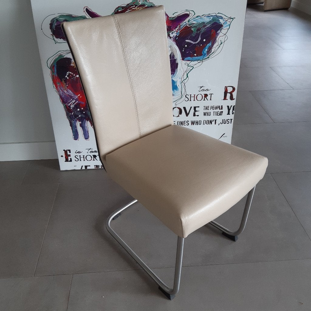 Bert Plantagie leren stoelen 6 stuks, Huis en Inrichting, Stoelen, Ophalen, Overige kleuren, Leer, Zo goed als nieuw